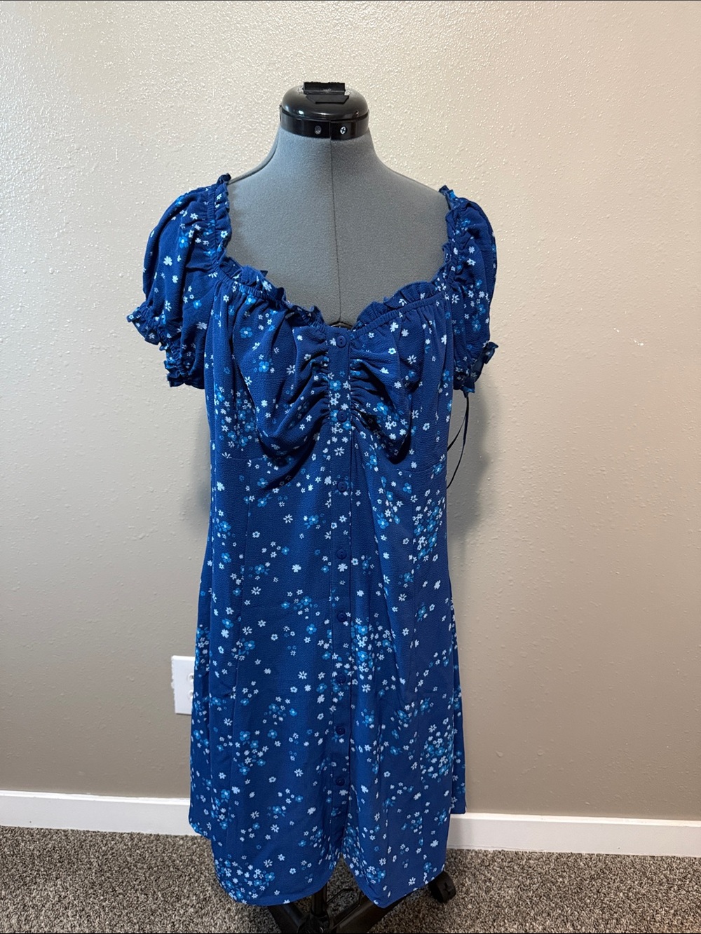 Adore Me Blue Floral Midi Dress